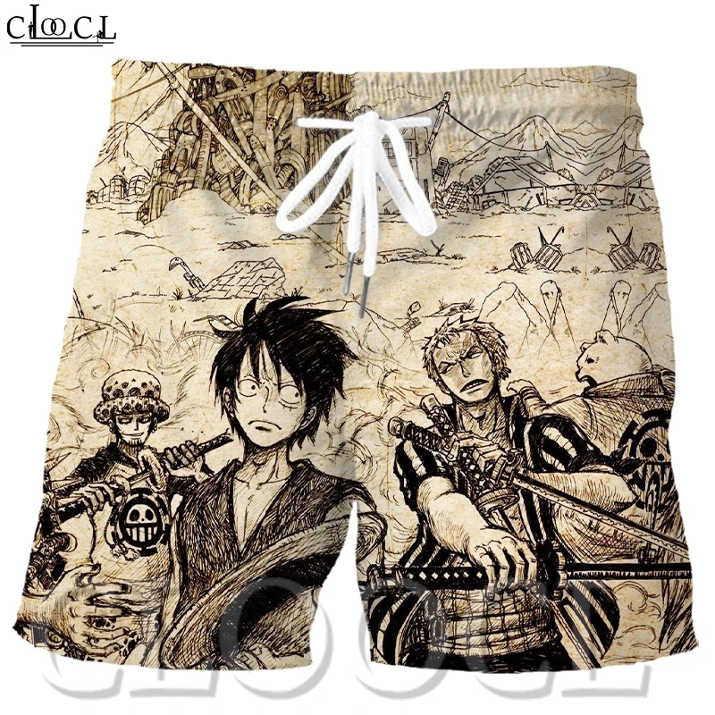 CLOOCL One Piece японские шорты Аниме размера плюс повседневные пляжные штаны с 3D