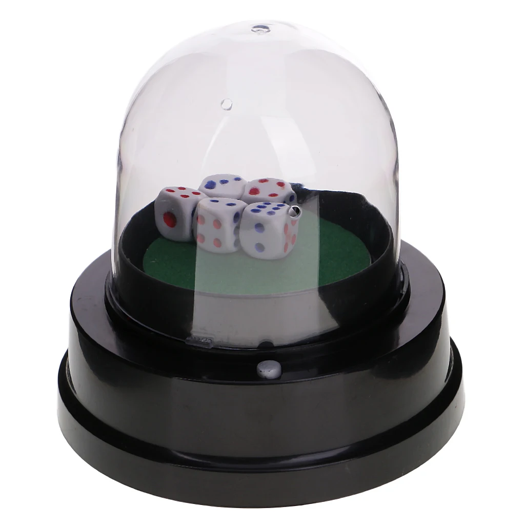 Professional Automatic Dice Roller Cup Domes Battery Powered With 5 Dices