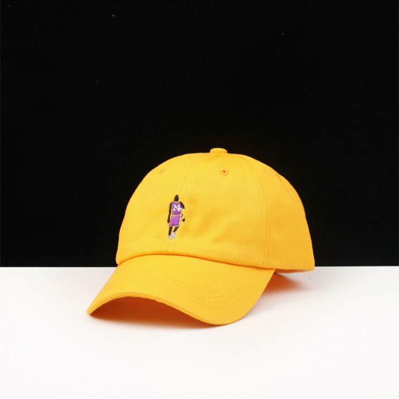 

100% Cotton Men Kobe Bryant Embroidered Baseball Cap for Women Black Mamba No. 24 Snapback Hat Casual Hat Basketball Outdoor Hat