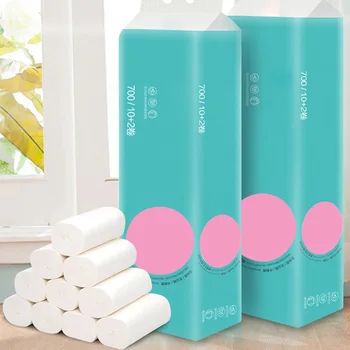 

12Rolls Of 4Layers Soft Toilet Paper Roll Bathroom Strong Paper Towel Coreless Safe Healthy Soft Practical For Home Lounge BV789