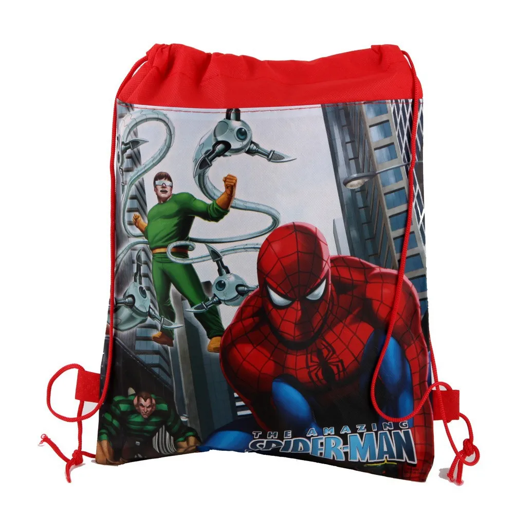 Non-woven bag-B Человек-паук на день рождения декоративная бумага для вечеринок Салфетка под тарелку кружку баннер/Флаг коробка для конфет соломенная посуда набор детский душ вечерние принадлежности - Цвет: Non-woven bag-B