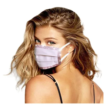 

1PC Adult Sequins Printed Masks Adjustable Windproof Reusable Printed Face Mask Mouth Cover Washable Reusable Mouth Mask Care