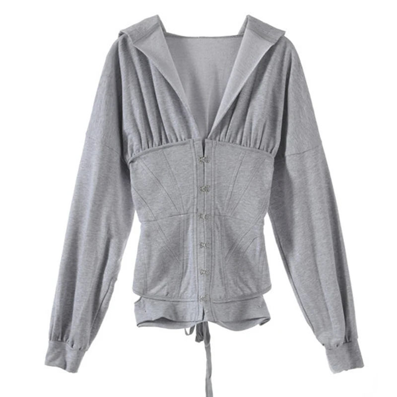 Lace Hoodies Women Up Spring Corset Autumn High