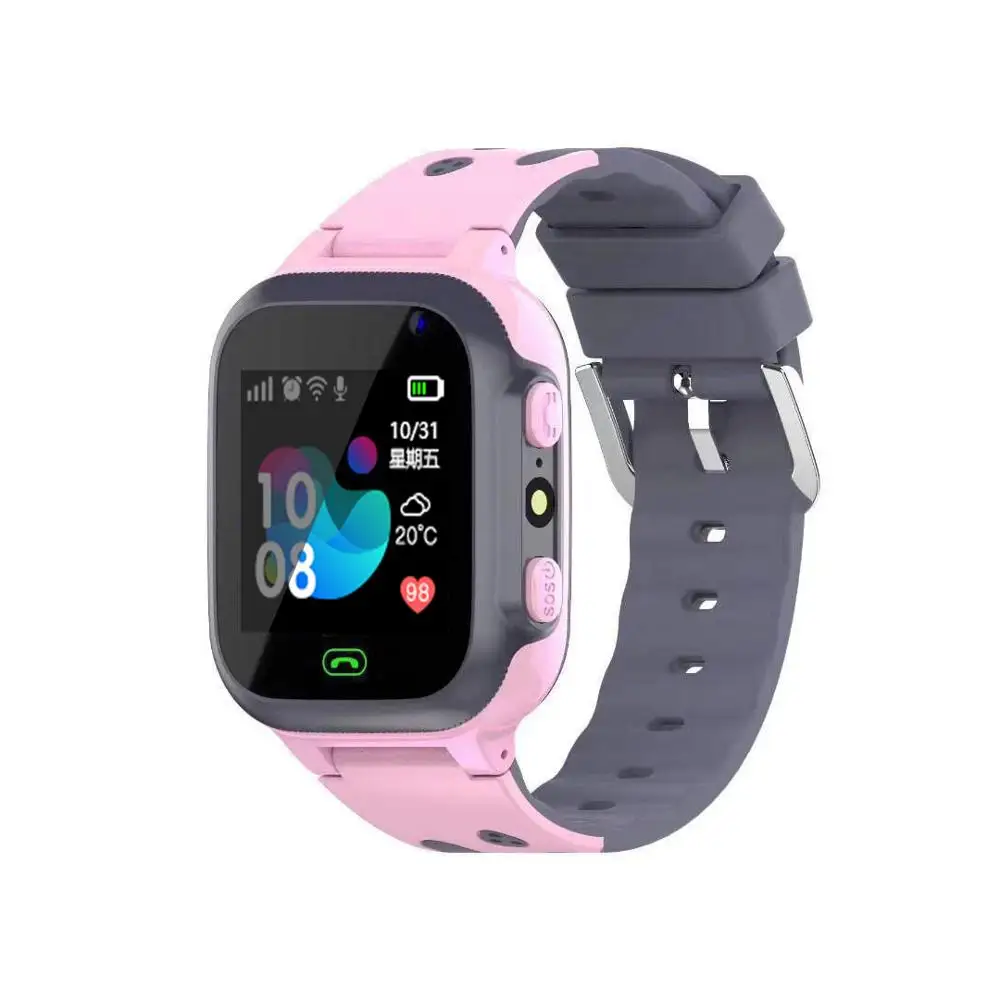 LIGE New Children Smart Watch Kids IP67 Waterproof LBS Positioning Voice Call Anti-lost Baby smartwatch SOS emergency call - Цвет: Pink