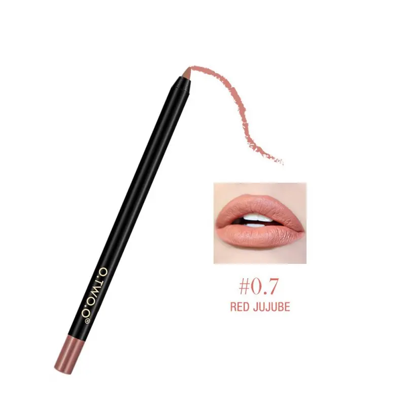 O Matte Lipliner для губ, водонепроницаемый карандаш для губ, стойкий карандаш для губ, косметический макияж, цветной карандаш для губ, 12 цветов. w - Цвет: 7