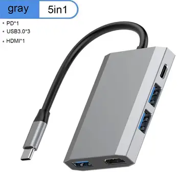 

USB C Hub HDMI Converter 5 in 1 Type C to HDMI USB 3.0 PD Multiport Adaptor for Macbook pro Laptops Notebooks