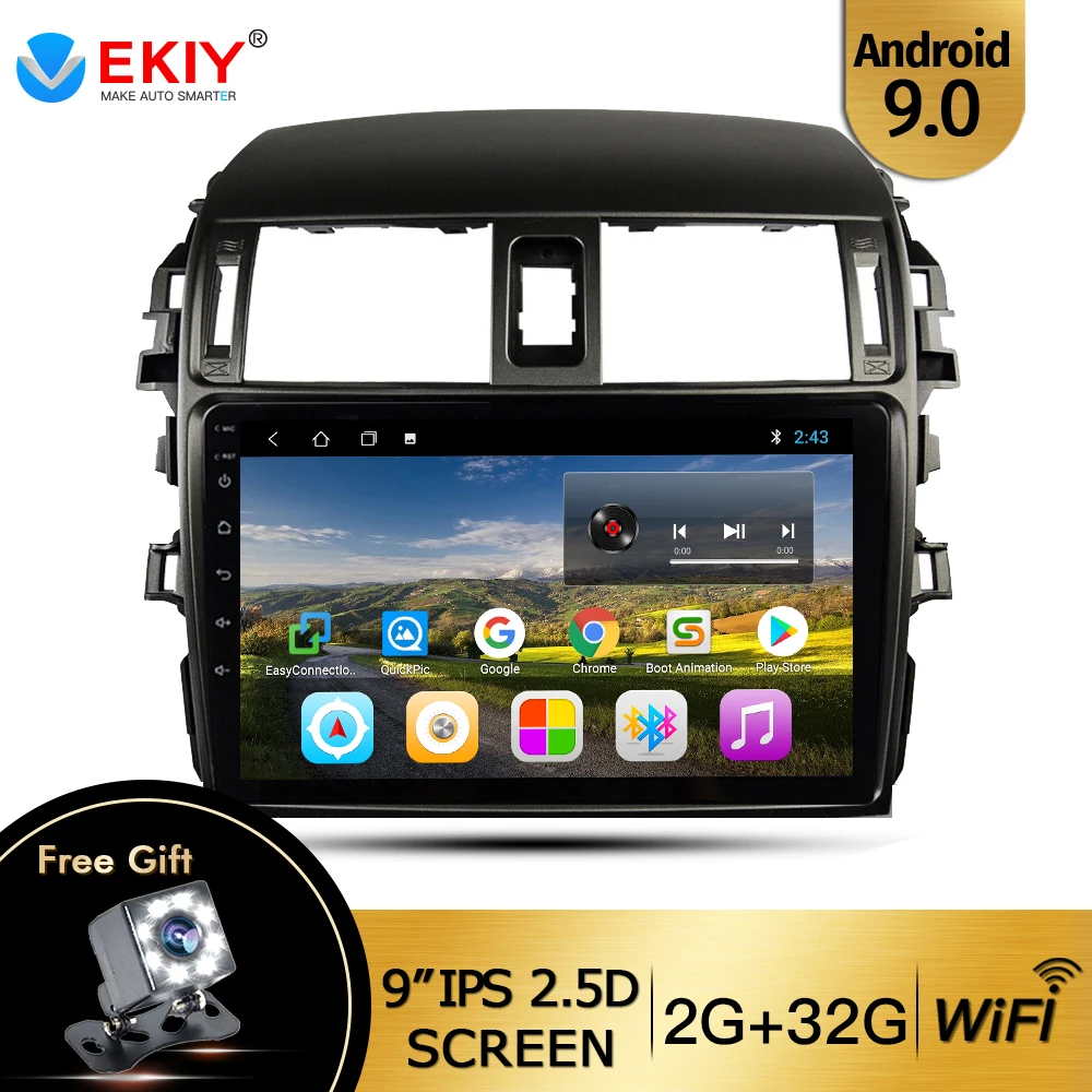 EKIY 9'' IPS For Toyota Corolla 10 E150 2006-2013 Car Radio Multimedia Video Player Navigation GPS Android 9.0 2 Din DVD Player EKIY 9'' IPS For Toyota Corolla 10 E150 2006-2013 Car Radio Multimedia Video Player Navigation GPS Android 9.0 2 Din DVD Player