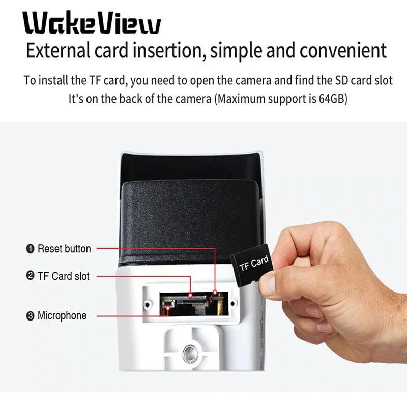 

WakeView 2MP 4MP WIFI 4G Camera Bullet Camera Support Microphone SD Card Slot Night Vision Outdoor Waterproof Camera IR LED