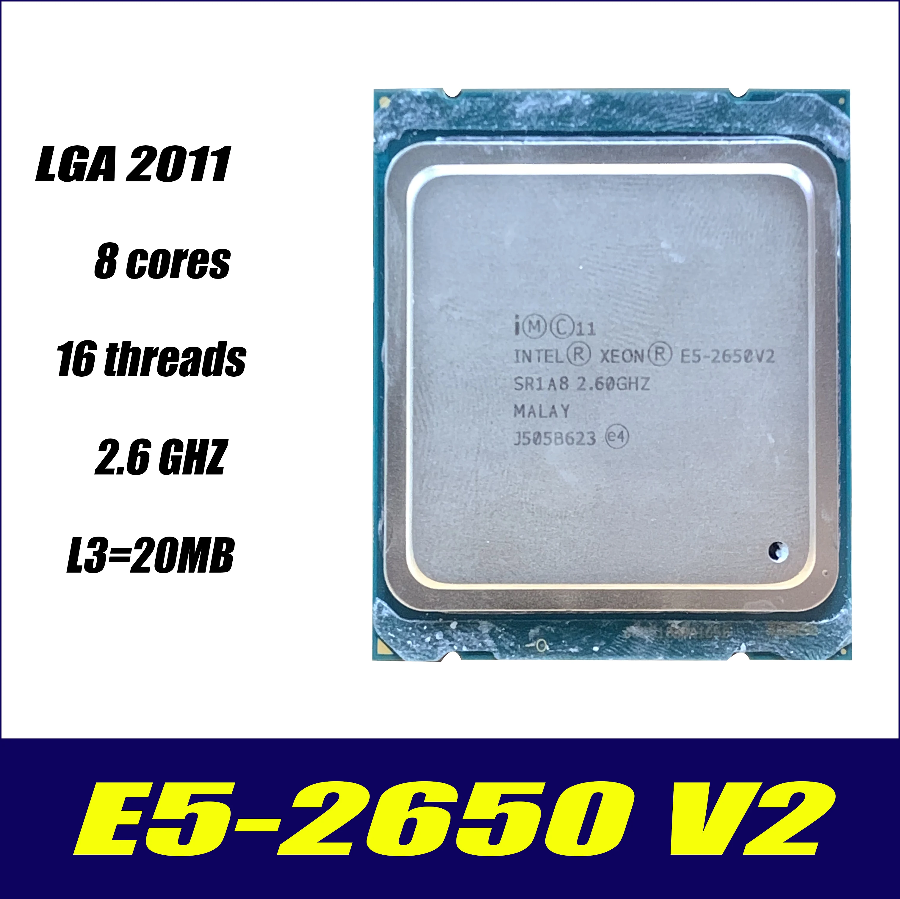 Intel Xeon Processor E5-2650 V2 E5 2650 V2 CPU 2.6 LGA 2011 SR1A8 Octa Core Desktop processor e5 2650V2 normal work