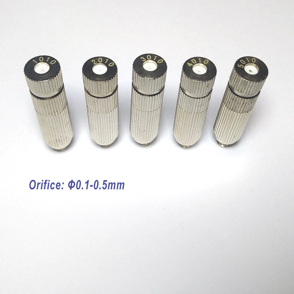 

10PCS Nickeled Brass Nozzles with Filter Adjustable High Pressure Misting Garden Nozzle For Misting Cooling System 0.1-0.5mm