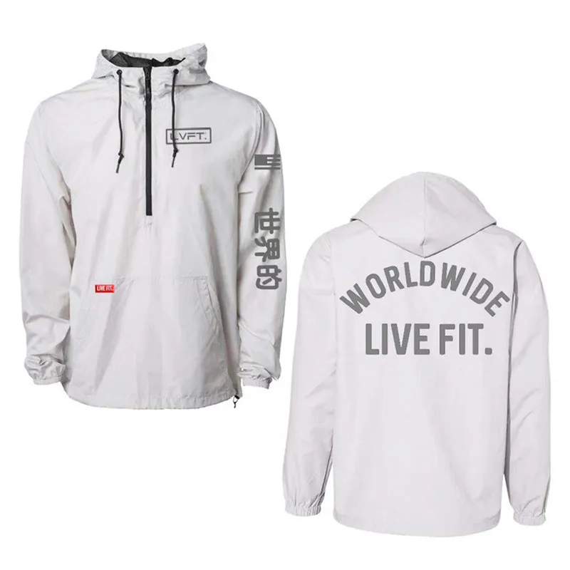 Мужские спортивные толстовки с капюшоном куртки для бега на молнии Толстовка