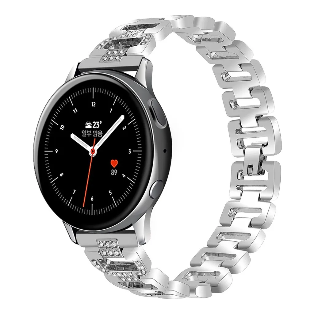Роскошный тканый браслет из нержавеющей стали для samsung Galaxy Watch Active 2 ремешок