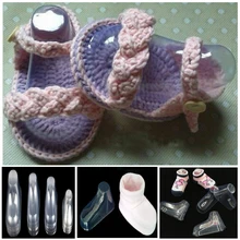 

10pcs 8/9/10/12cm Plastic Transparent Gift Shoe Model,Display Baby Booties Mould