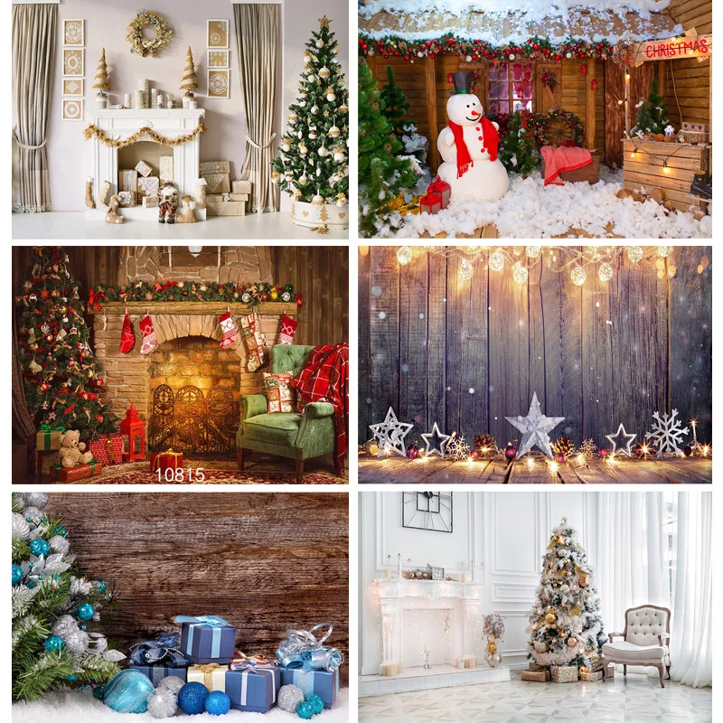 

SHENGYONGBAO Christmas Theme Photography Background Snowman Christmas tree Backdrops For Photo Studio Props ZLSY-61
