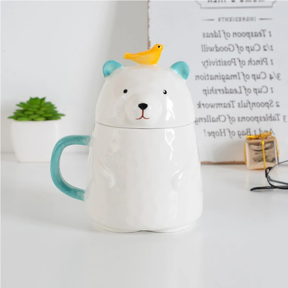 Керамическая чашка s Mark, подарок, чашка для молока, кофе, декоративная керамика, 400 мл, креативная чашка на двоих, для питья, европейский стиль, розовый, изысканный - Цвет: Little bird