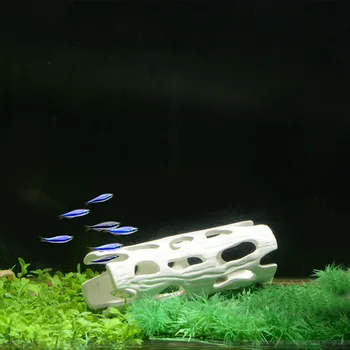 

Saim Fish Tank Decoration White Simulated Tree Root Porous Aquarium Ornament Fish Shrimp Spawn Cave Shelter Aquarium Accessories