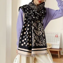 

2022 Winter Warm Cashmere Scarf lady Design Paisley Print Pashmina Shawls Wraps Female Bufanda Thick Blanket Stoles Echarpe