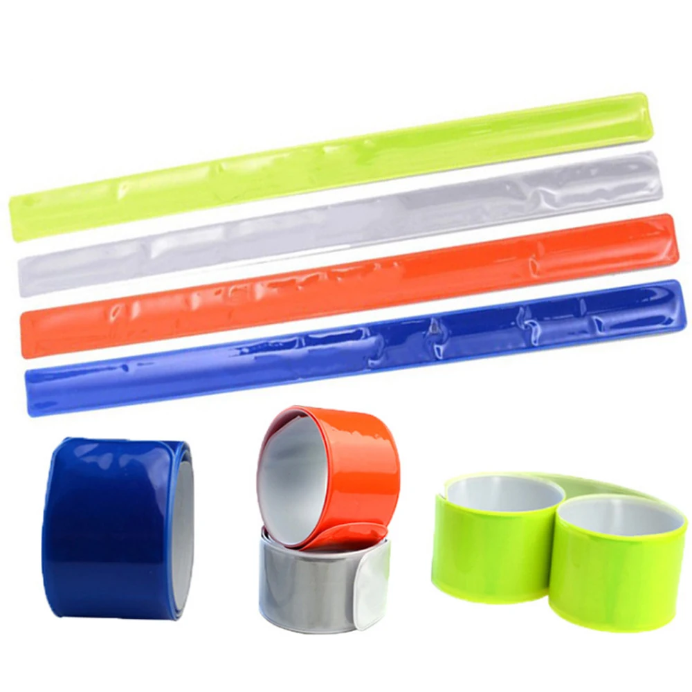 2Pcs Cycling Reflective Tape Strips Warning Wristband Outdoor Running Fishing Safe Bicycle Bind Pants Leg Strap Fluorescent Band