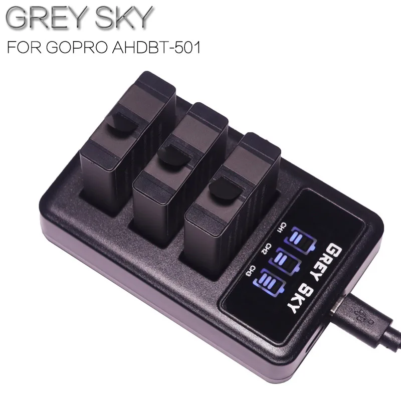 Powertrust зарядное устройство для Gopro5 Gopro7 AHDBT 501 3 слота зарядки аккумулятора со