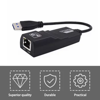 

USB 3.0 Gigabit LAN USB 3.0 to RJ45 Gigabit Ethernet Adapter 10/100/1000Mbps Computer to Router Network Adapter