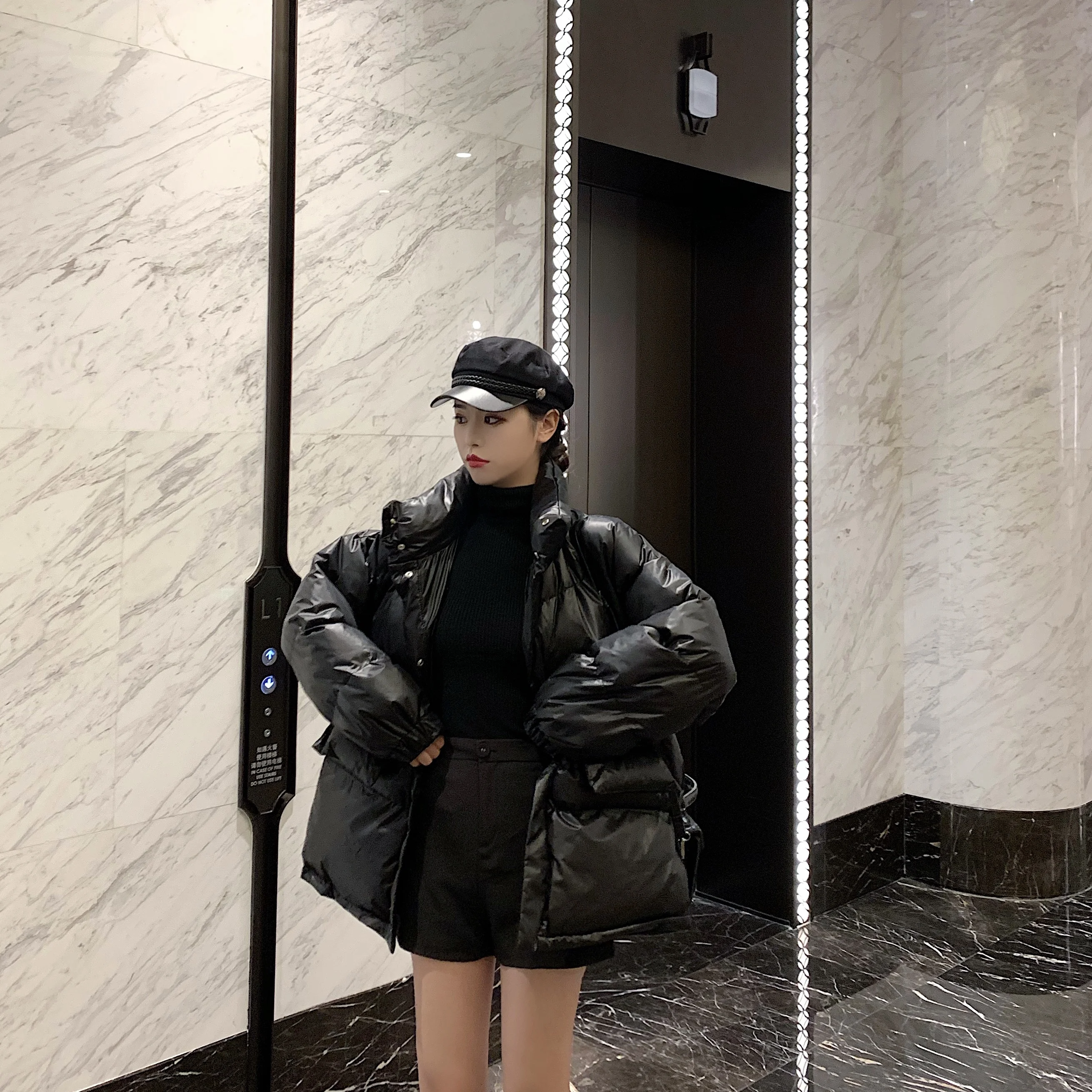 EAD Новое хлопковое пальто зима длинный хлопковый костюм Корейская версия свободный толстый пояс куртка женская