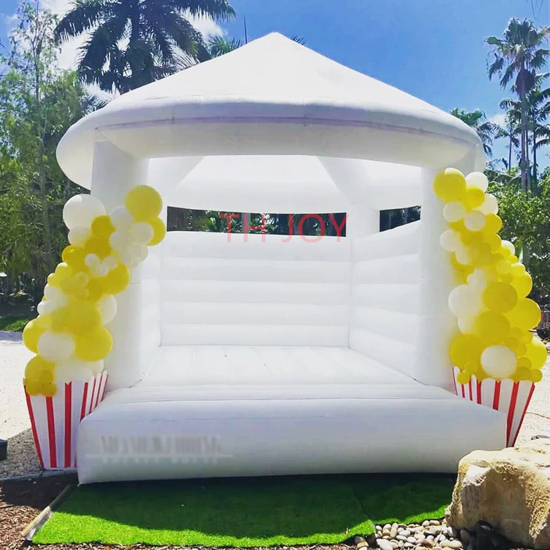 

free air ship to door,4.5x4.2m moonwalk inflatable bouncer jumping bouncy castle, wedding bounce house with cover