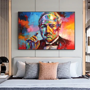 

Godfather Graffiti Art Canvas Paintings on the Wall Art Posters And Prints Wall Art for Living Room Home Decor (No Frame)