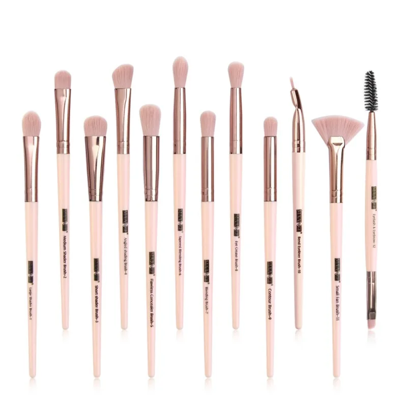 12pcs Eye Makeup Brushes Loose Powder Eyeshadow Eyeliner Lip Brush