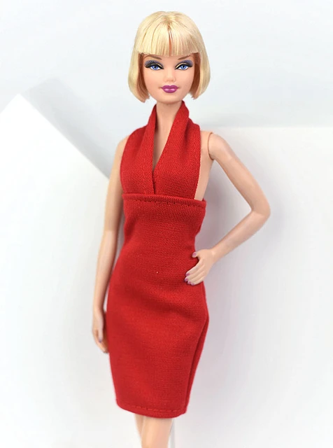 DRESS ONLY * BARBIE DOLL DRESS , MODEL MUSE, RED METALLIC EVENING GOWN |  eBay