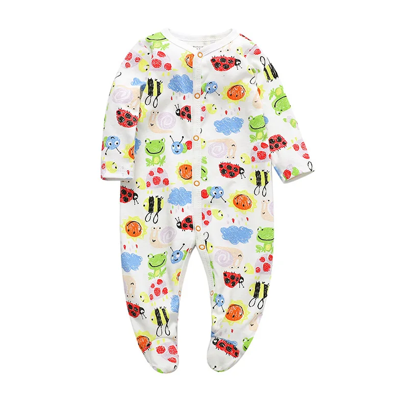 Детский комбинезон для новорожденных мальчиков и девочек; пижамы для детей 3, 6, 9, 12 месяцев; комбинезон для младенцев; одежда с длинными рукавами - Цвет: Слоновая кость