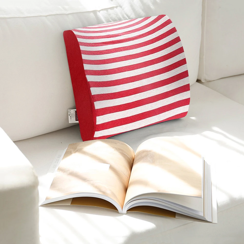 Автомобильное сиденье поясничная поддержка полосатая подушка пены памяти авто аксессуары Подушка под спину Подушка для спальни офиса 34x32x10 см