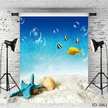 

Sea World Fish Shell Starfish Sand Beach Backdrops Baby Children Portrait Scenic Photography Backgrounds Photocall Photo Studio