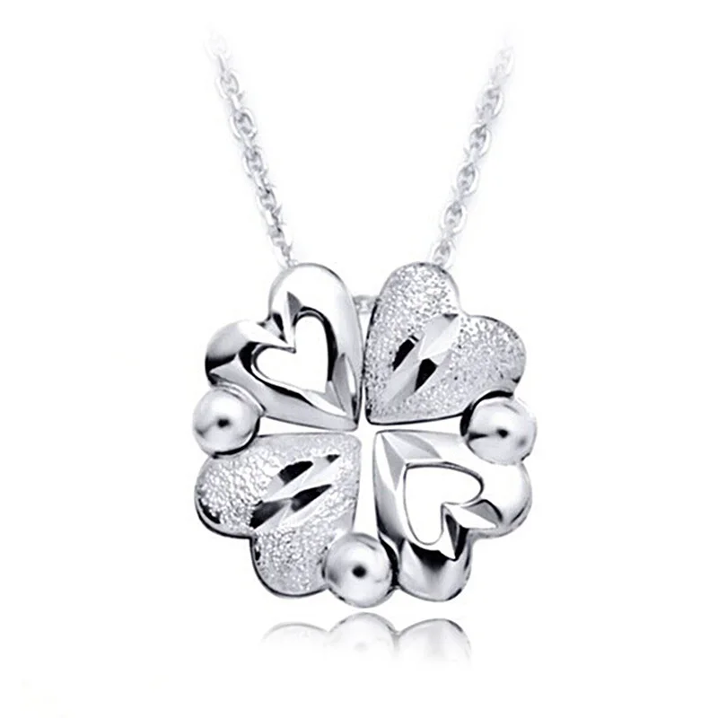 Lucky Platinum PT950 белый настоящий однотонный Золотой 4 листный клевер подвеска