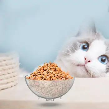 

Pet Cat Double Oblique Eggshell Neck Bowl To Eat Drinking Water Utensils