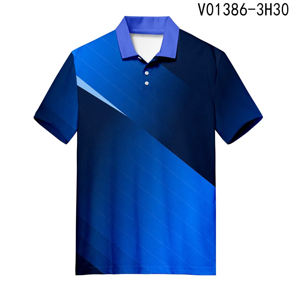 WAMNI рубашка поло на пуговицах с отложным воротником, модная мужская деловая рубашка поло для бадминтона, Повседневная 3D спортивная рубашка Harajuku, черная саржа, поло - Цвет: V01386
