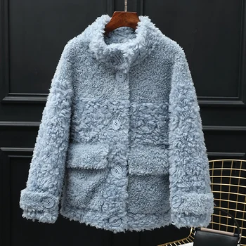 

Real Wool Fur Coat 100% Women Koean Sweet Women's Coats Short Jackets for Women2020 Sheep Shearing Coat Roupas Femeninas Zjt698
