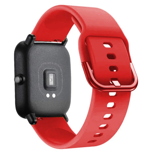 20mm 22mm Watch band For Amazfit GTS 2/3/2e/GTS 2 Mini/GTR 3 Pro/2/2e/42mm/47mm Silicone Sport Bracelet Amazfit bip u pro strap Red