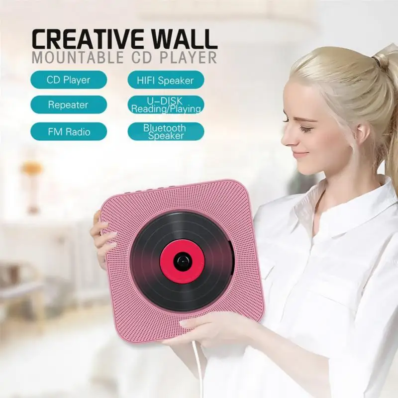 Review Wall Mountable CD Player USB Bluetooth Home Audio Boombox CD Music Player with Remote Control Built-in HiFi Speakers FM Radio