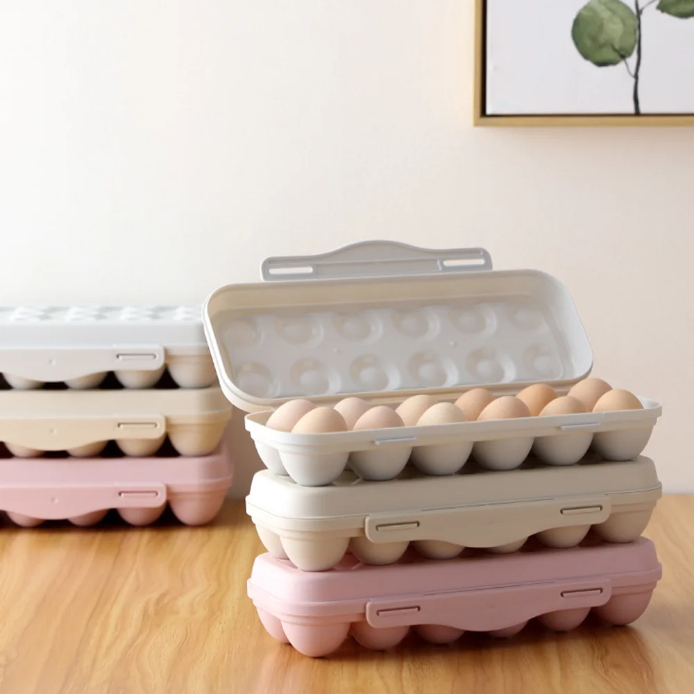 Egg Holder Preservation Storage Box Airtight Case Fridge 12 Eggs Food Container Refrigerator Crisper Egg Tray Home Organization