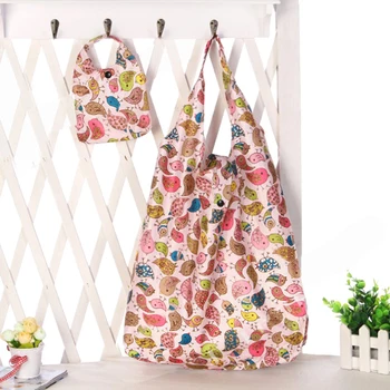 

Random Color Eco Shopping Travel Environmental Tote Handbag Folding Reusable Bag Print Floral Harajuke Cute Mini Shipping Bags