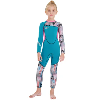 

Kids Diving Suit 2.5MM Neoprenes Wetsuit Children For Boys Girls Keep Warm One-piece Long Sleeves UV Protection Swimwear 2020
