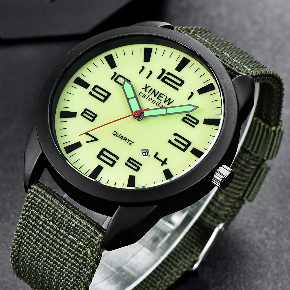 Мужские часы светящиеся умные спортивные часы reloj hombre нейлоновый ...