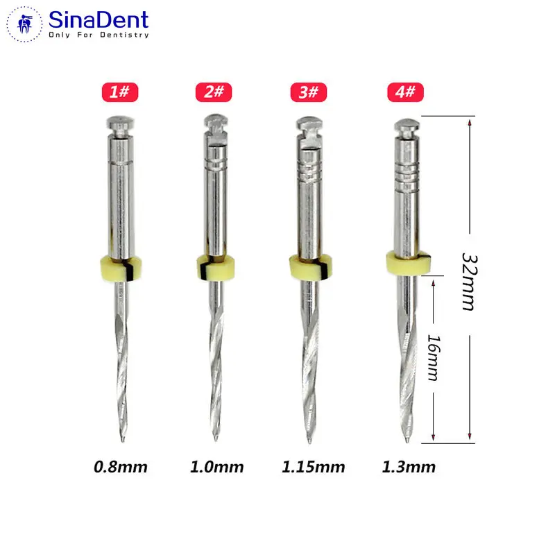 4pcs/pack Dental Drills for Fiber Post 32mm Stainless Steel 14