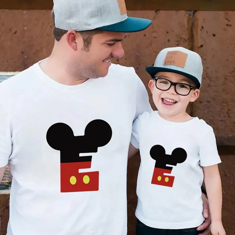 aunt and niece matching outfits Lovely T Shirts For Family Summer Tees Tops Streetwear Fashion Mickey Mouse Disney Print Harajuku Tshirts Family Matching Look family xmas outfits