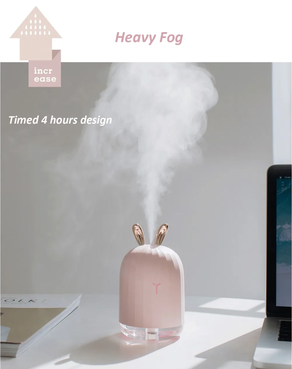 USB Deer Air Humidifier Ultrasonic Cool Mist Adorable Mini Humidifier With LED Light Car Aromatherapy Essential Oil Diffuser