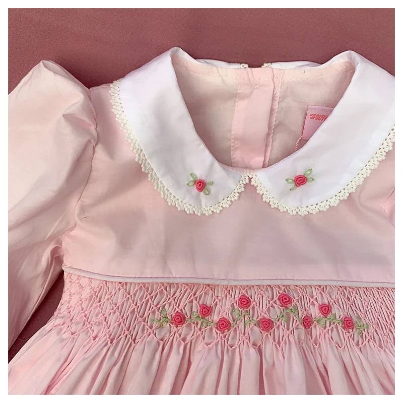 long sleeve smocked dress baby