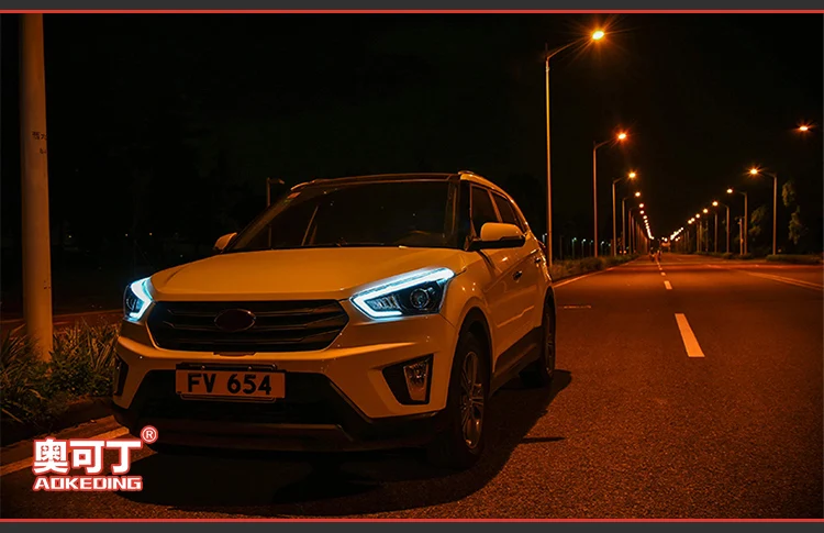 Головной фонарь для автомобиля hyundai Creta- IX25 головной светильник s противотуманный светильник дневной ходовой светильник DRL H7 светодиодный Биксеноновая лампа автомобильные аксессуары