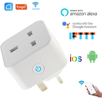 

13A Wifi EU Smart Plug with Power Monitor wifi Wireless Smart Socket Outlet with Google Home Alexa Voice Control