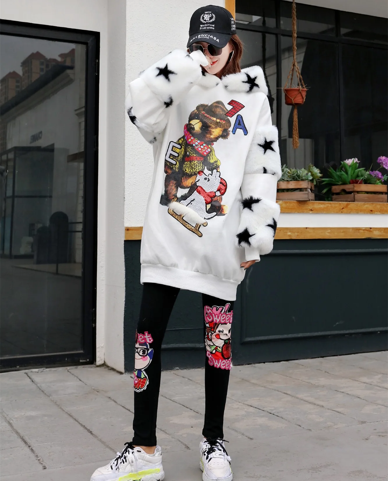 В полоску, в стиле пэчворк, с рисунком, расшитое блестками, с длинными кофты большой размер, свободного кроя звезды вязаные пуловеры с капюшоном Для женщин Хай-стрит теплый зимний джемпер
