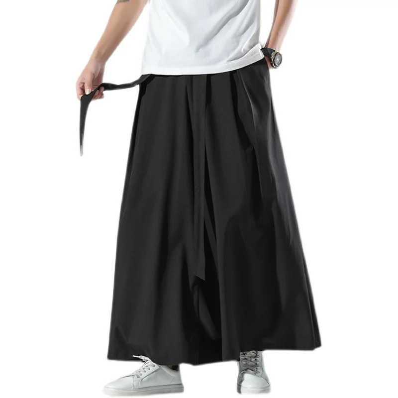 Wide Leg Pants Japanese Hakama Harajuku Kimono Plus Size Casual Wide Pants Men Clothing Chinese Style Hanfu Tang Suit Men Clothing